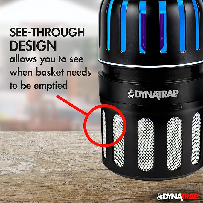 DynaTrap DT1050SR 1/2 Acre Mosquito & Flying Insect Trap – Kills Mosquitoes, Flies, Wasps, Gnats, & Other Flying Insects - Bug Zapper Alternative - Black