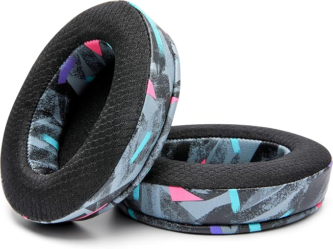 WC Freeze for Arctis Nova - Hybrid Fabric Cooling Gel Replacement Earpads for Arctis Nova Pro Wired, Nova 7, 5, 4, 3, 1 - Made by Wicked Cushions (Does Not Fit Nova Pro Wireless) | 90's Black