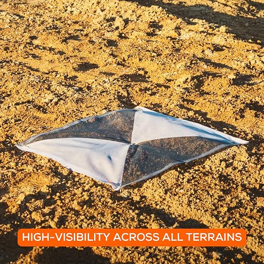 Sky High Bull's-Eye (24"x24") Degradable Drone Ground Control Point GCP with 30 Staples (Black/White Iron Cross) | Aerial Targets for Drone Mapping & Surveying | Compatible with DroneDeploy & Pix4D