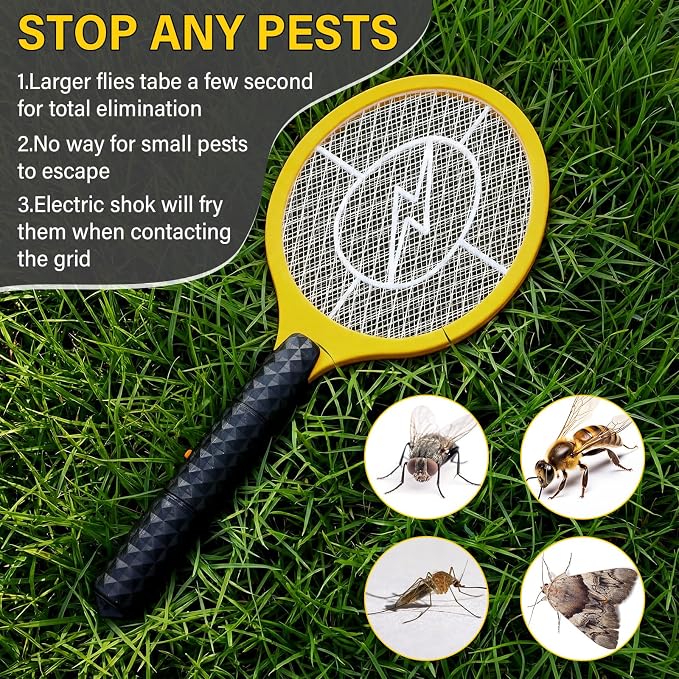 24 Pack Electric Fly Swatter Bulk Bug Zapper Rackets for Indoor Outdoor Insect Control Killer Bat Handheld Mosquito Swatter Battery Powered Electric Bug Killer for Home Patio Camping (4 Colors)