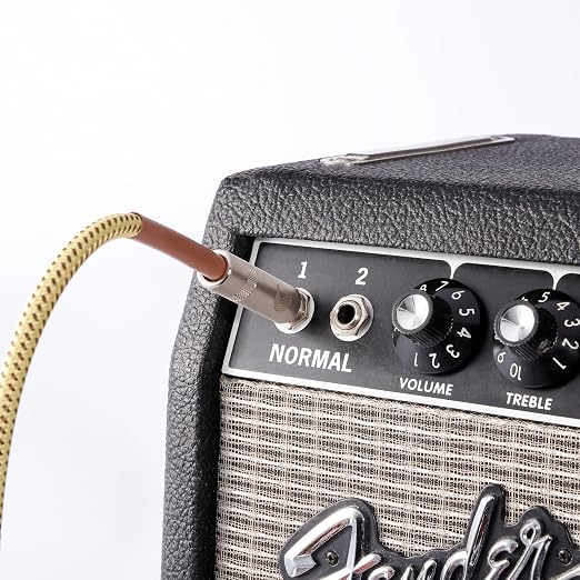 D'Addario Guitar Cable - Guitar Lead - Instrument Cable - Guitar Accessories - Custom Series Braided Cable - 15 Feet/4.57 Meters - Grey - 1 Pack