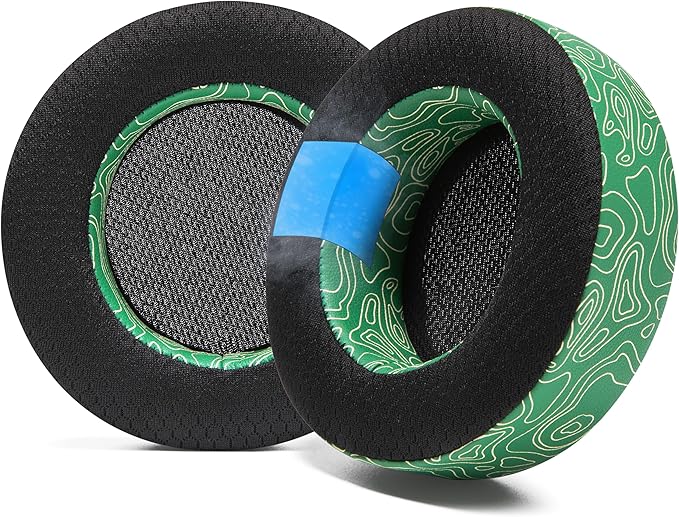 WC Freeze Virtuoso - Hybrid Fabric Cooling Gel Replacement Earpads for Corsair Virtuoso Gaming Headset, Made by Wicked Cushions, Improved Durability, Thickness and Sound Isolation | Emerald Tide
