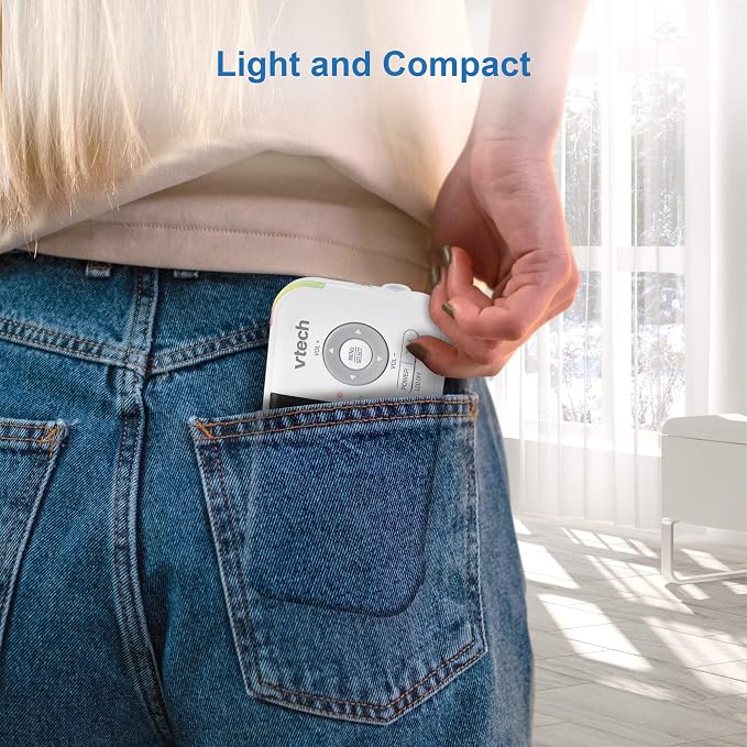 VTech Baby Monitor, No WiFi Secure Transmission – 19-Hour Battery, 2.8" Screen, Pan Tilt Zoom, Night Vision, 1000ft Range, Temperature Sensor, 2-Way Talk | VM923