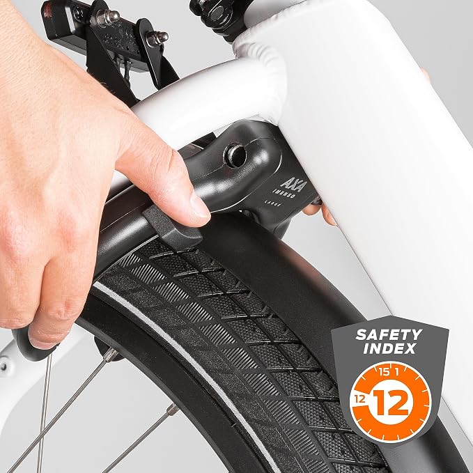 AXA Block XXL Ring Bike Lock, Heavy-Duty Retractable Rear Wheel Frame Lock with 56 mm (2.2") Extra-Wide Opening, Anti-Theft Security System for Bicycles, City Cruisers, Commuter, and E-Bikes