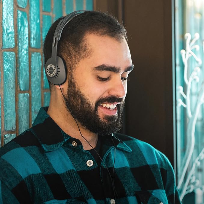 Koss KPH30iK Retro Style On-Ear Headphones, in-Line Microphone and Touch Remote Control, D-Profile Design, Wired with 3.5mm Plug, Dark Grey and Black