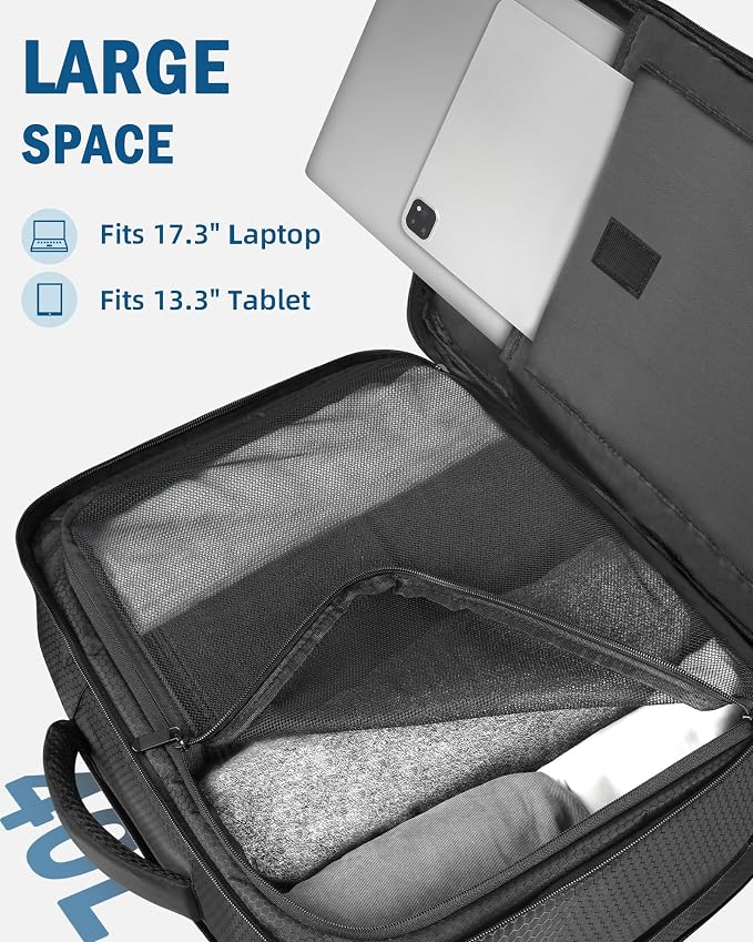 PEKREWS Avata 2 Case, Expandable Carry On Bag for DJI Goggles 3, RC Motion 3, Large Capacity Avata 2 Backpack Fits 17.3 Inch Laptop and DJI Fly More Combo, Travel Drone Carrying Case for Accessories