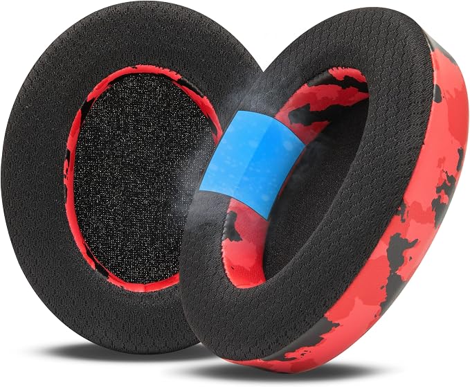 WC Freeze HD6XX - Cooling Gel Earpads for Sennheiser HD6XX, HD58X, HD600, HD650, HD660S, HD660S2, HD580, HD565 & More, Made by Wicked Cushions | Extra Comfortable and Cool | Red Camo