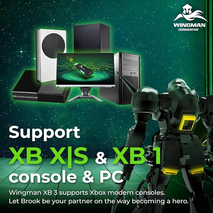 Brook Wingman XB 3 Converter - Elevate Your Gaming: Wireless Adapter for Xbox Series X/S, Xbox One, and PC with Remap & Turbo Features [Official Exclusive Edition]