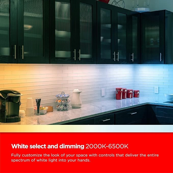 UltraPro 18 inch Plug-in Wi-Fi Under Cabinet Lights, Many White Settings from 2000K-6000K, Full Range Dimmable, Easy to Use Wi-Fi App, Programmable Schedule Under Cabinet Lighting, 65268