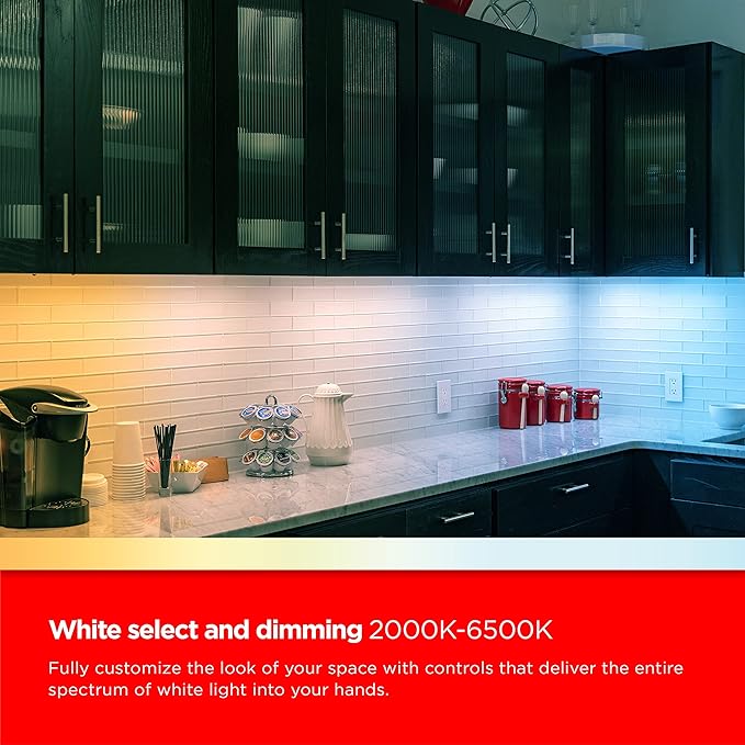 UltraPro 12 inch Plug-in Wi-Fi Under Cabinet Lights, Many White Settings from 2000K-6000K, Full Range Dimmable, Easy to Use Wi-Fi App, Programmable Schedule Under Cabinet Lighting, 65269