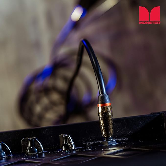 Monster Prolink Rock Instrument Cable. 21 ft Straight to Straight Cable. for Electric Guitar Cable. 95% Copper Braided Shielded