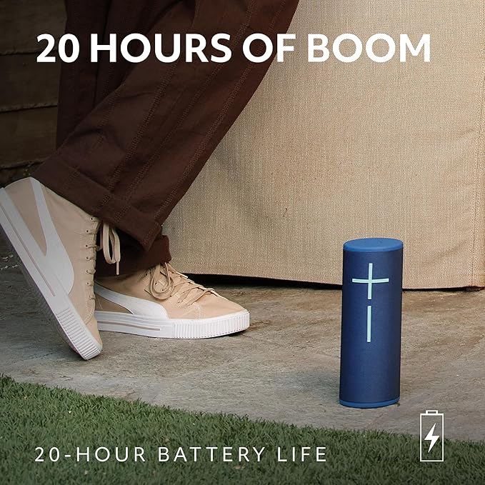Ultimate Ears MEGABOOM 4 Portable Waterproof Bluetooth Speaker, 360-Degree Sound, Thundering Bass, 147ft Range, 20-Hour Battery, Floating Speaker - Black (Renewed)