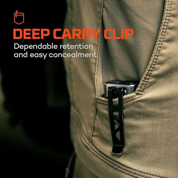 NEBO Edge 2K Pocket Light | 2000 Lumen Tactical LED Flashlight with Powerful Defensive Strobe, 5 Light Modes, USB-C Rechargeable, Dynamic Dial, Pocket Clip for Mechanics, Technicians & Everyday Carry
