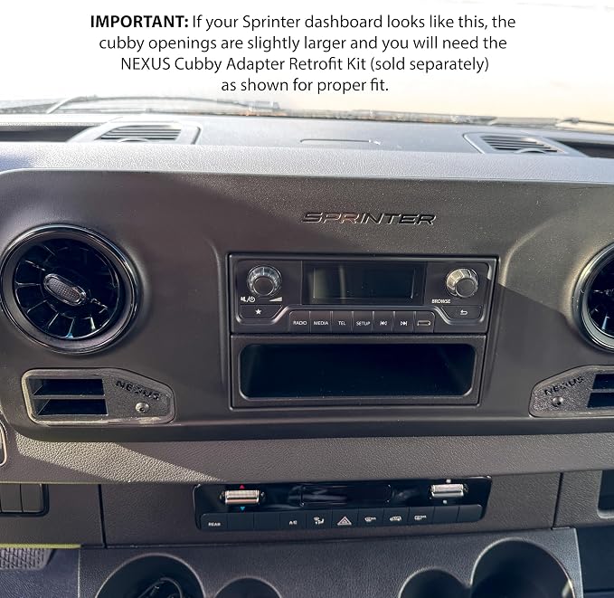 NEXUS Cubby Adapter for VS30 Mercedes-Benz Sprinter Van (1 Inch Ball Passenger's Side)