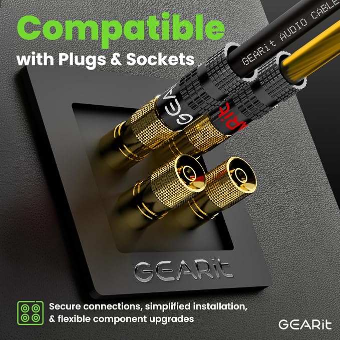 GEARit 16 Gauge Speaker Wire 100 ft,16 Gauge Wire with Foot Markers & Polarity Markings,Flexible Speaker Cable for Car Audio & Home Theater Speakers,Audio Cable for DIY Installations,CCA(Black Yellow)