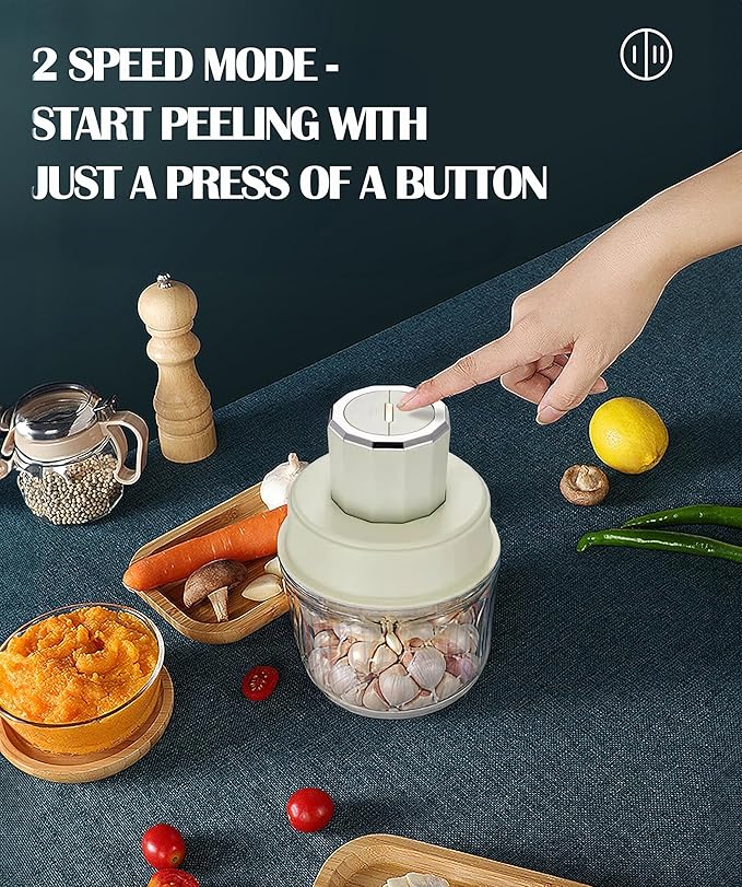 Professional Electric Garlic Peeler | 2026 Automatic Garlic Peeling Machine| 300W Instant Skin removal | 2.2L Large Volume | Can be used for food processing (blade included) | Designed in USA