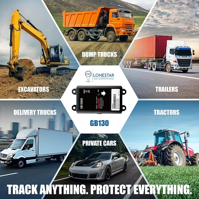 LoneStar Tracking Hidden GPS Tracker for Vehicles – GB130 Wired 4G/5G Cat M1 Hidden GPS Tracking Device for Cars, Trucks & Assets, Real-Time Auto Location, Anti-Theft (Low Cost Subscription Plan)