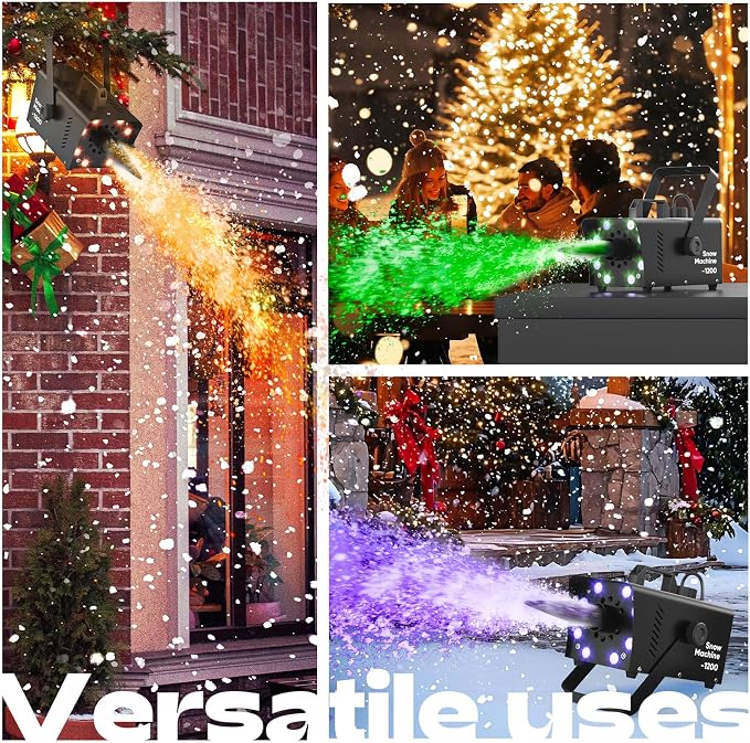 UPGREY 1200W Snow Machine for Outdoors and Indoors, Fake Snow Maker for Party