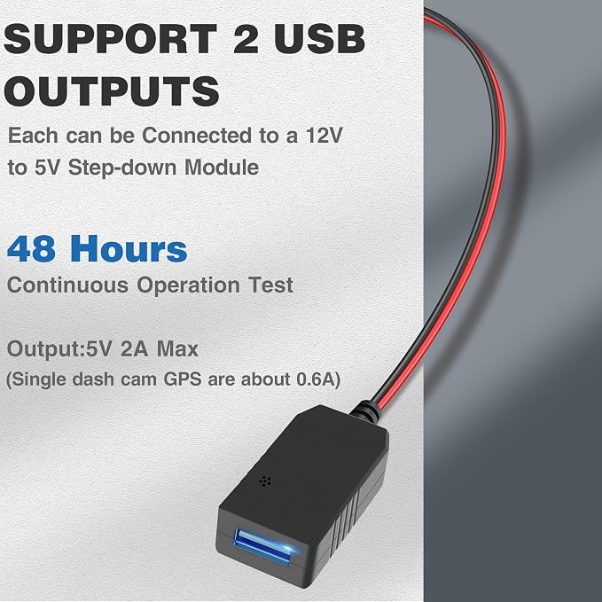 Dashcam Power Adapter Compatible with Ford Bronco, F150 and More(16P TypeA),Connects to Rearview Mirror,Built-in Hide USB to GPS Radar Dash Cam Charger Adapter Cable,Clean Install
