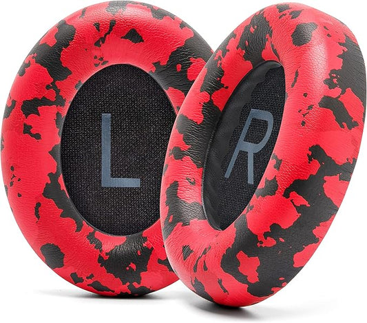 WC Wicked Cushions Upgraded Replacement Ear Pads for Bose 700 Noise Cancelling Headphones (NC700) - Softer PU Leather, Luxurious Memory Foam, Added Thickness, Extra Durable Ear Cushions | (Red Camo)