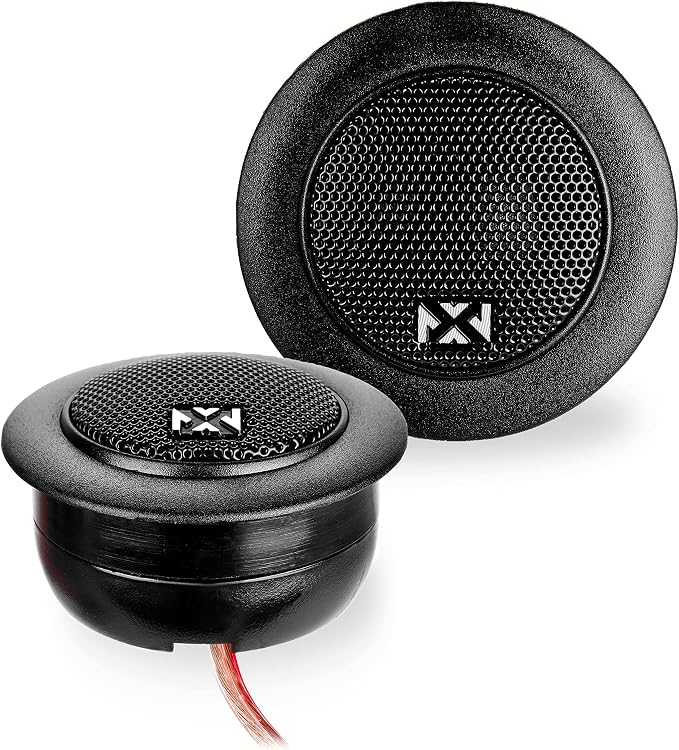 NVX VSPTW 450W Peak (150W RMS) 1" (25mm) V-Series Silk-Dome Car Audio Tweeters and Crossovers