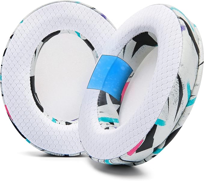 WC Freeze for Arctis Nova - Hybrid Fabric Cooling Gel Replacement Earpads for Arctis Nova Pro Wired, Nova 7, 5, 4, 3, 1 - Made by Wicked Cushions (Does Not Fit Nova Pro Wireless) | 90's White