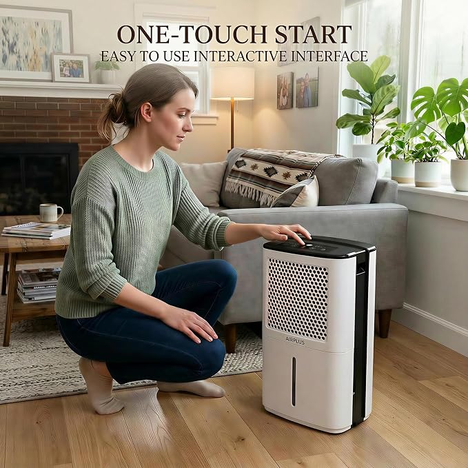 AIRPLUS 4500 Sq. Ft Dehumidifiers for Home, 70 Pints Dehumidifier for Basement with Drain Hose, Continuous Drainage, Intelligent Humidistat, Dehumidifier for bathroom, bedroom, Large Room