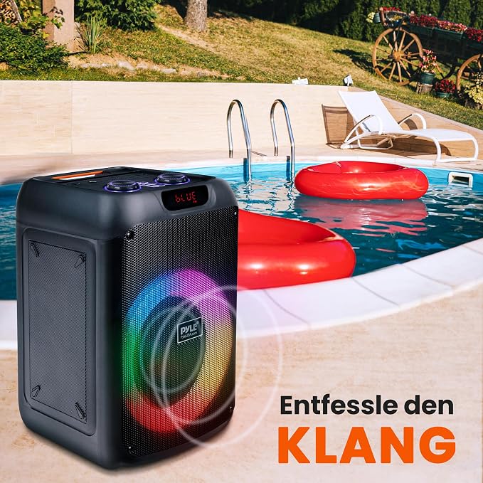 Pyle Audio Bluetooth Party Speaker - Party Bluetooth with True Wireless Stereo System - Enjoy Powerful Bass and Clear Treble - with Carry Bag - Model PPHP8496BG - 100W