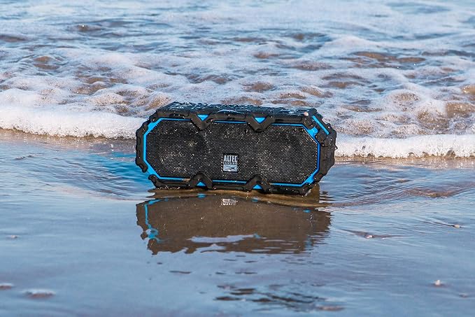 Altec Lansing LifeJacket Jolt - Waterproof Bluetooth Speaker, Durable & Portable Speaker with Qi Wireless Charging and Voice Assistant, Black w/Lights