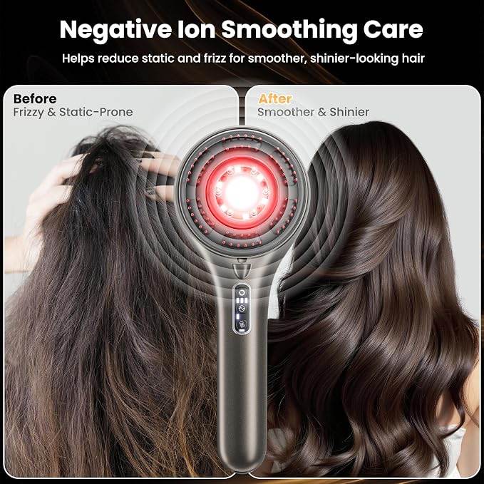 5-in-1 Scalp Massager Hair Brush, Oil Applicator，Electric Hair Brushes for Hair Growth, Hair Oil Dispenser, Scalp Massager, IPX7 Waterproof, Portable for Men & Women Home & Travel