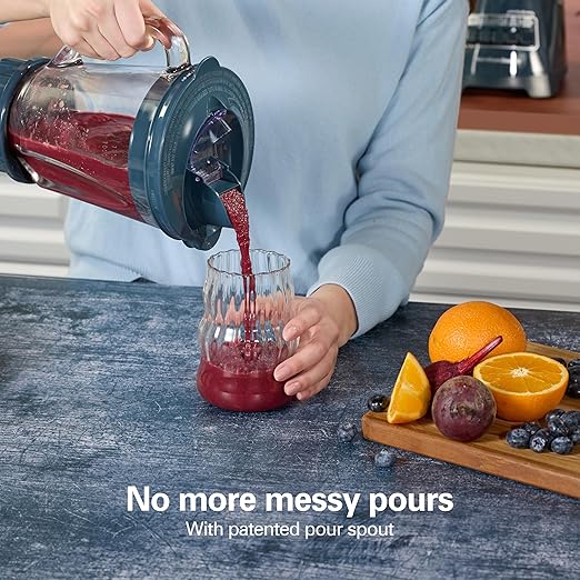 Hamilton Beach Power Elite Wave Action Blender For Smoothies, 40 Oz Glass Jar, 12 Functions Including Puree, Crush Ice, 700 Watts - Kitchen Makeover Blue (58155)