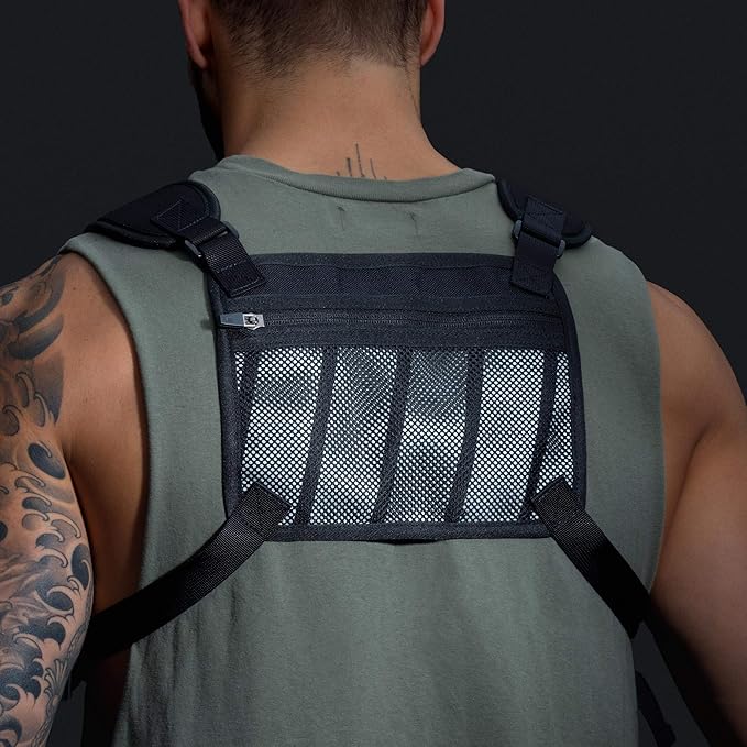 MVRK Water Resistant Running Vest Chest Pack, Phone Holder for Running, Lightweight Training Pack with Reflective Detail