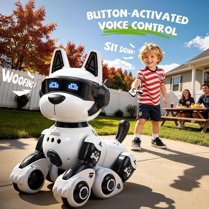 Smart Robot Dog, 2.4GHz Remote Control Robot Dog Toys for Kids 5-7 8-12, Voice & APP Control, Interactive Realistic Robot Puppy Toys for 5 6 7 8 9 10 11 12 Year Old Boys, Birthday Boy Girl Gift