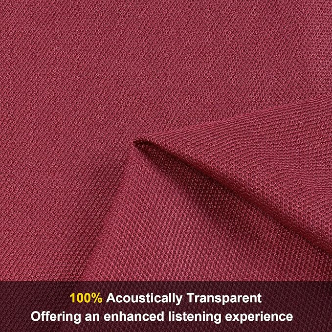 96" x 54" Speaker Grill Cloth, Stereo Grill Mesh Fabric Dustproof Replacement for Custom Cabinets Speaker Cloth Restoration Home Audio Decor Subwoofer Covers Burgundy