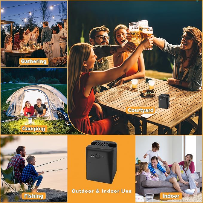 2-in-1 Mosquito Repellent Outdoor Patio, Rechargeable Portable Mosquito Repeller Device for Backyard, Poolside, Decks, Porches, Camping