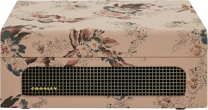Crosley CR8017B-FL Voyager Vintage Portable Vinyl Record Player Turntable with Bluetooth in/Out and Built-in Speakers, Floral