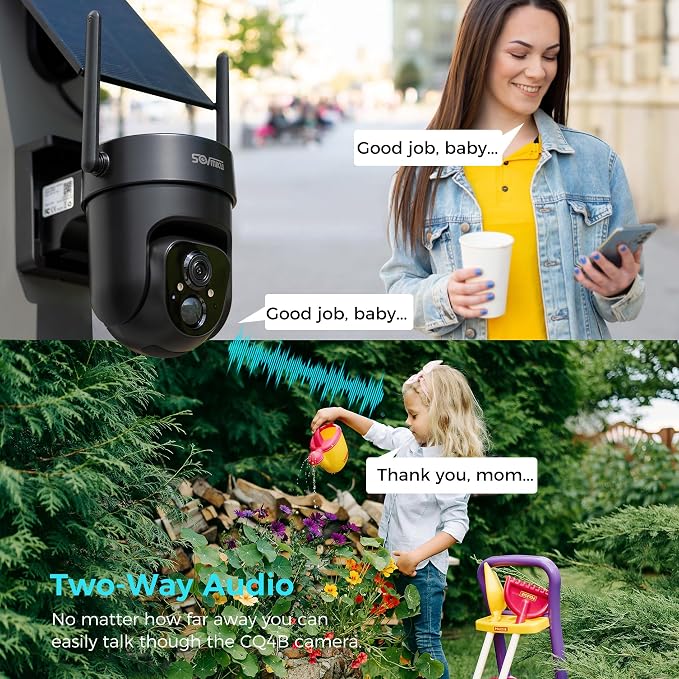 Vicohome 2QB 2K AI Solar Security Camera Wireless Outdoor, Battery Powered Cam, Two Way Audio, Motion Detection, Color Night Vision, Easy to Setup, Audible Flashlight Siren, 180 Days Care Plan