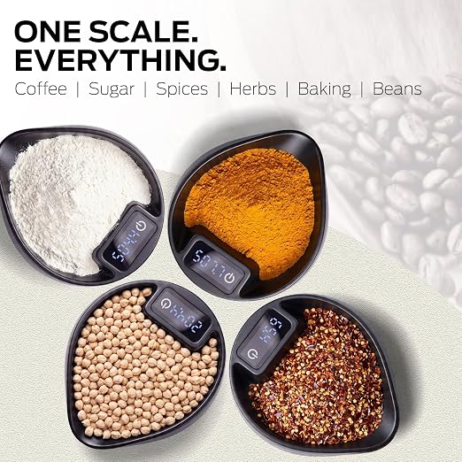 Digital Coffee Scale, 0.1g Precision USB-C Rechargeable Espresso Scale | Espresso Kitchen Scale ABS Black mini coffee scale coffee weight scale espresso measuring cup pour over gift Coffee Lovers