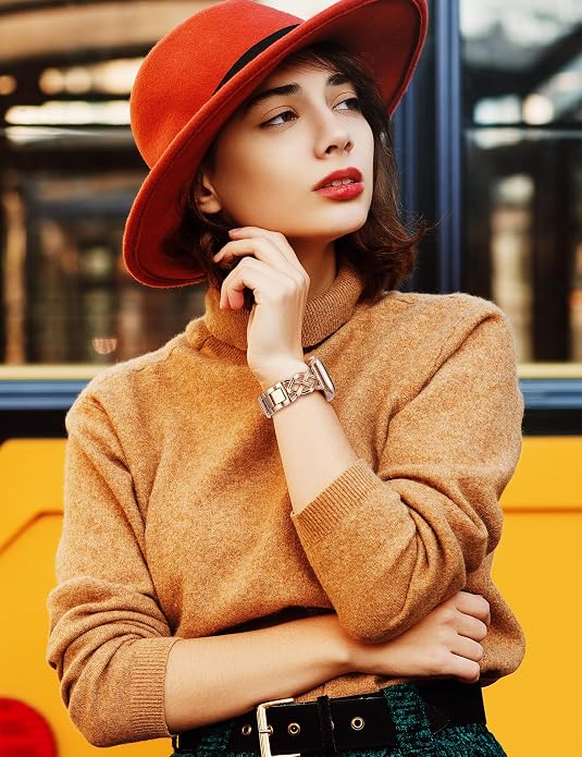TOYOUTHS Dressy Bracelet Compatible with Apple Watch Bands 38/40/41/42/44/45/46/49mm Women, Celtic Stainless Steel Metal Fancy Nice Pretty Strap for iWatch Series 11 10 9 8 7 6 5 4 Ultra/SE 3 2 1