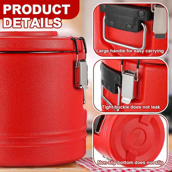 Jinei Food Warmer Hot or cooler Insulated Food Container Carrier with Spoon, Portable Commercial Soup Box for Restaurant Canteen Home Party Lunch(42qt)
