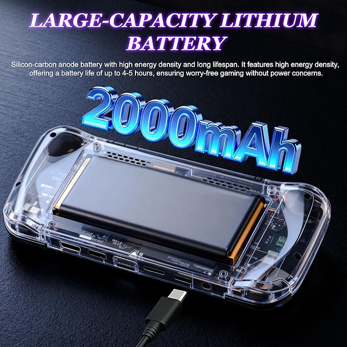G28 Retro Handheld Game Console - 20,000+ Preloaded Retro Games, 4.3" IPS Screen, 64GB Expandable, Plug and Play Portable Gaming Console with OTG, 2000mAh Battery (Black)
