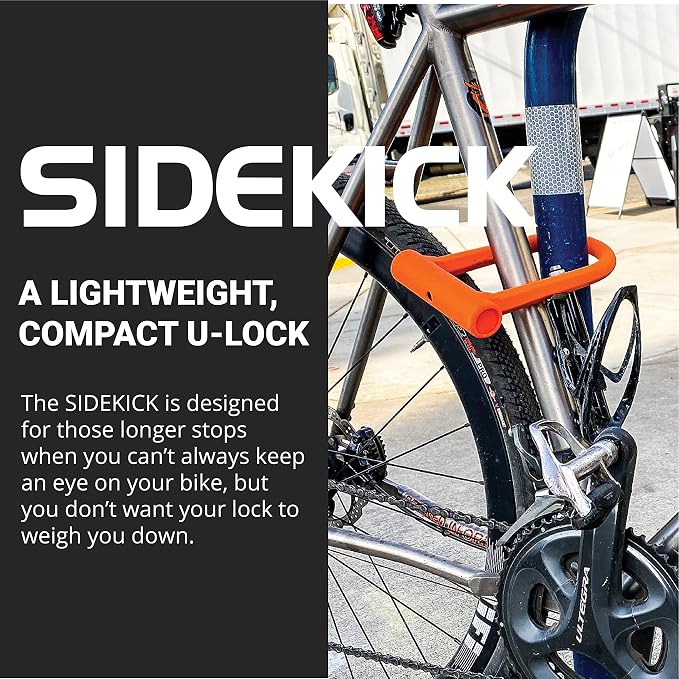 OTTOLOCK Sidekick Compact U-Lock – Lightweight Anti-Theft Bike Lock for Road, Mountain & Electric Bikes with Keys