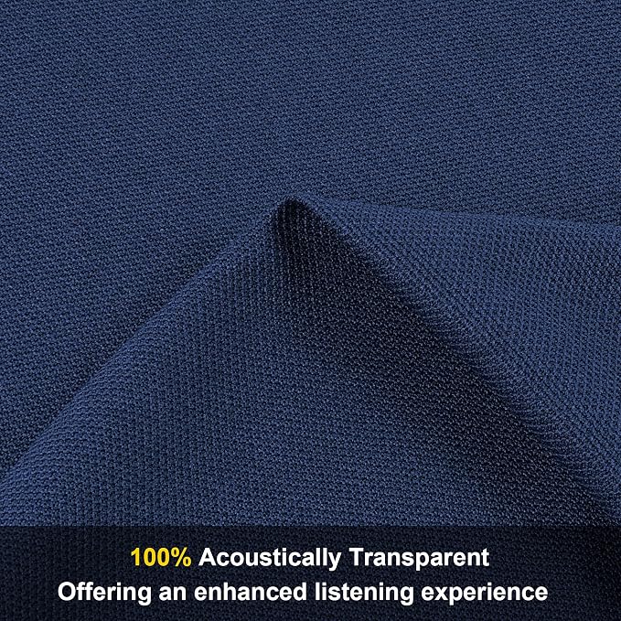 96" x 54" Speaker Grill Cloth, Stereo Grill Mesh Fabric Dustproof Replacement for Custom Cabinets Speaker Cloth Restoration Home Audio Decor Subwoofer Covers Blue