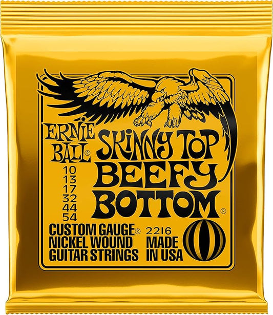 Ernie Ball Skinny Top Beefy Bottom Slinky Nickel Wound Electric Guitar Strings, 10-54 Gauge (P02216)