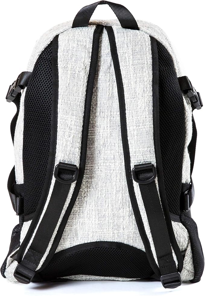 Dime Bags Backpack For Travel & School, Durable Hempster Material, 9 Storage Compartments & 2 Side Bottle Pockets, Fits 17” Laptop, Adjustable Padded Straps, Hidden Internal Pocket (Gray)