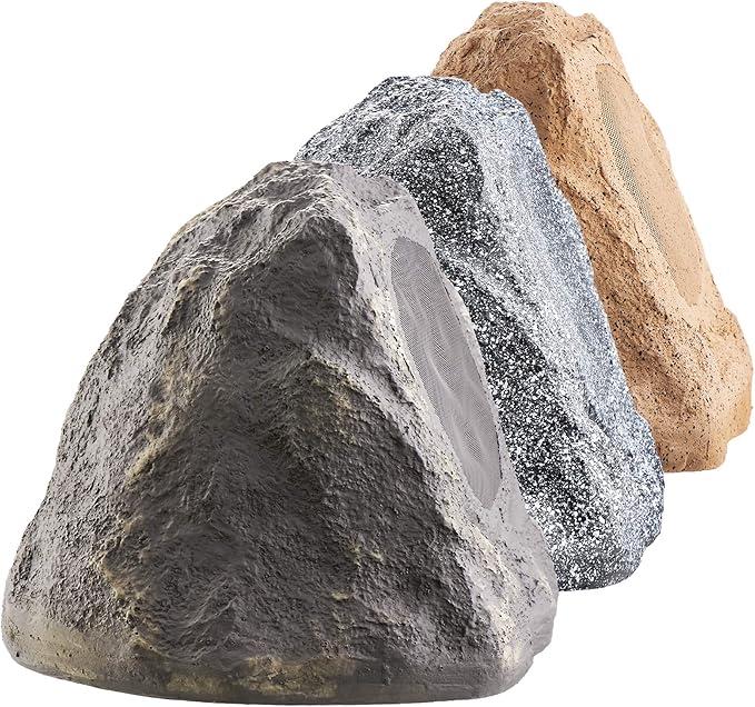 OSD Audio 6.5" Slate High Fidelity Outdoor Rock Speaker 150W Weather Resistant Passive Stereo Pair RS670
