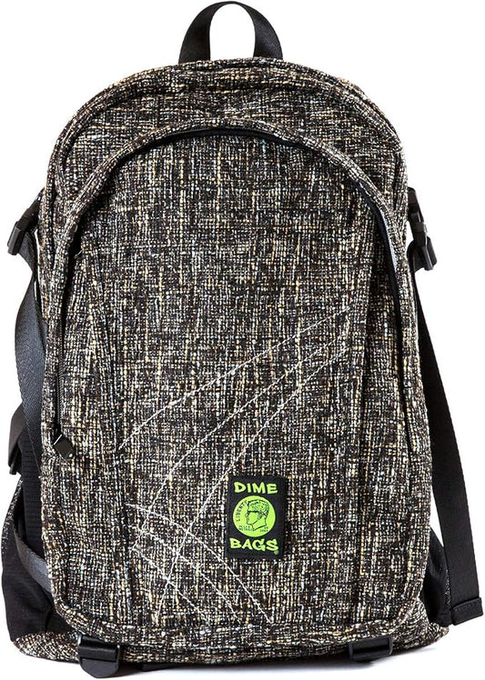 DIME BAGS Backpack For Travel, Durable Hempster Material, 9 Storage Compartments & 2 Side Bottle Pockets, Fits 17” Laptop, Adjustable Padded Straps, Hidden Internal Pocket (Concrete)