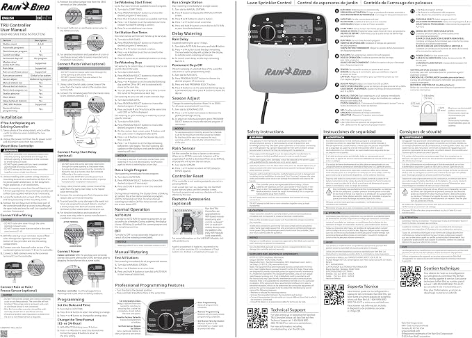 Rain Bird TRU8O Program-Based Indoor/Outdoor Irrigation Controller/Timer, WiFi Ready, 8-Zone/Station