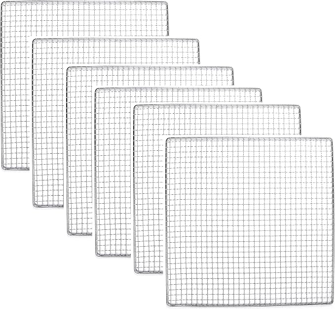 6 Pack Stainless Steel Tray UPGRADE 12" x 13" Compatible With Ivation Compatible With Gourmia Food Dehydrator Drying Replacement Bright Kitchen