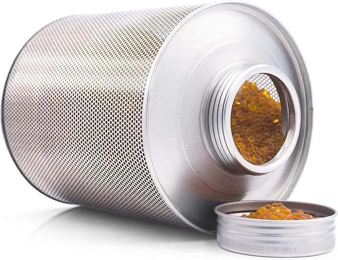 Wisesorb 750 Grams 6pcs Gun Safe Dehumidifier, Reusable Canister Desiccant Dehumidifier, Rechargeable 1.65 Lbs Indicating Silica Gel Orange To Green